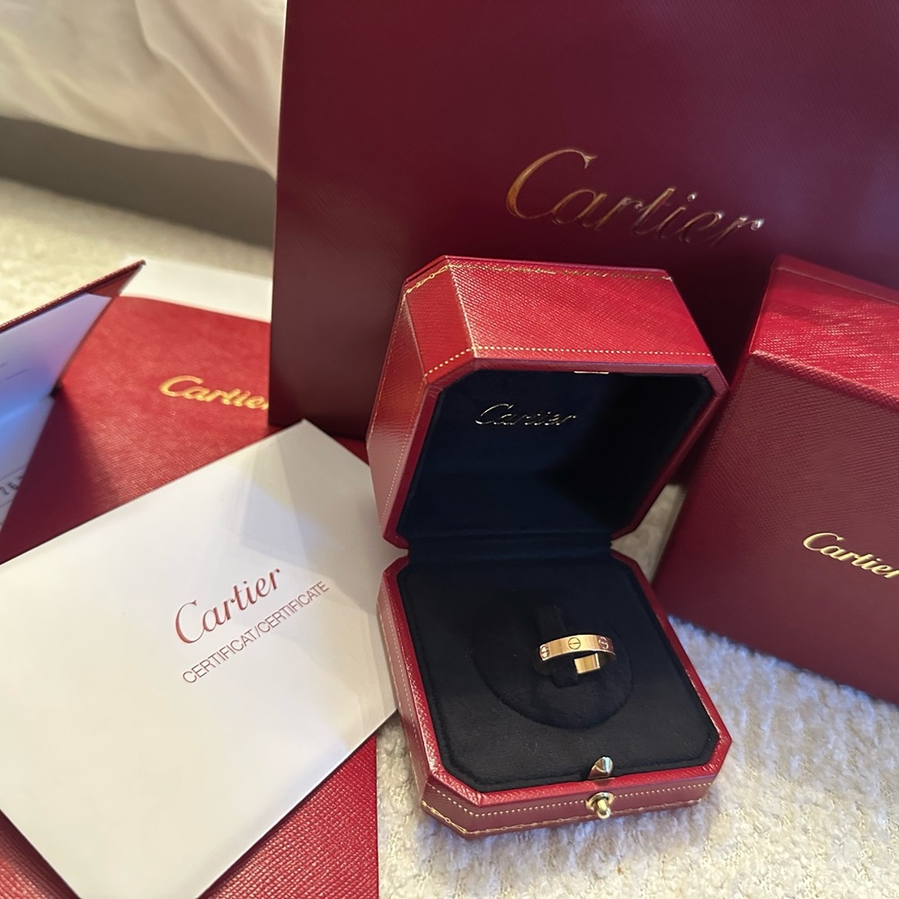 Cartier LOVE rose gold wedding band small Ring 53